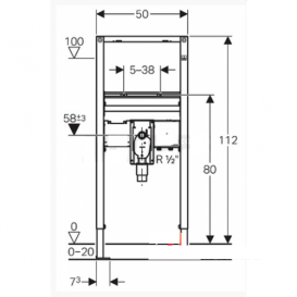 Система инсталляции для раковин Geberit Duofix с сифоном скрытого монтажа 112 см 111.563.00.2