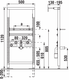 Система инсталляции для раковины Jika Modul сталь H8936560000001