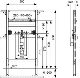 Система инсталляции для раковины TECE TECEprofil красный 9310011