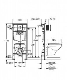 Система інсталяції для унітазу Grohe Rapid Sl 4 в 1 з клавішею унітазом та кришкою 36502000