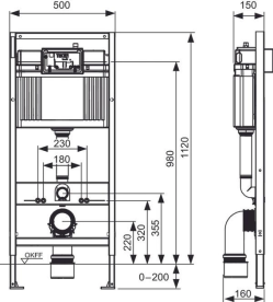 Система инсталляции для унитаза TECE Base 4 в 1 с кнопкой смыва TECEambia хром глянцевый 9400405