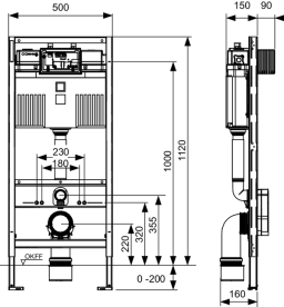 Система инсталляции для унитаза TECE TECEprofil с бачком Uni 9300102