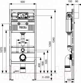 Система инсталляции для подвесного унитаза TECE TECEprofil красный 9300066