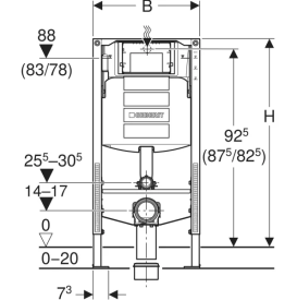 Система инсталляции Geberit Duofix Bambini для детского напольного унитаза со смывным бачком скрытого монтажа Sigma 12 см 111.922.00.6