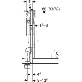 Система инсталляции Geberit Duofix Bambini для детского напольного унитаза со смывным бачком скрытого монтажа Sigma 12 см 111.922.00.6
