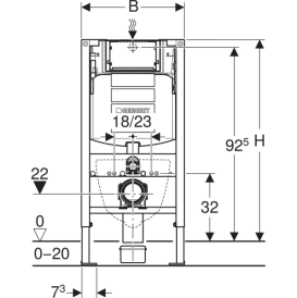 Система инсталляции Geberit Duofix Bambini для детского подвесного унитаза со смывным бачком скрытого монтажа Sigma 12 см 111.923.00.6