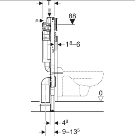 Система инсталляции Geberit Duofix Bambini для детского подвесного унитаза со смывным бачком скрытого монтажа Sigma 12 см 111.923.00.6
