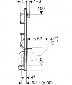 Система инсталляции Geberit Duofix с клавишей смыва Delta20 альпийский белый 458.122.11.2