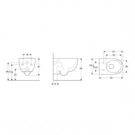 Система инсталляции Geberit Duofix Sigma с унитазом Selnova Rimfree с сидением soft-close  500.694.01.2+500.335.01.1+111.300.00.5