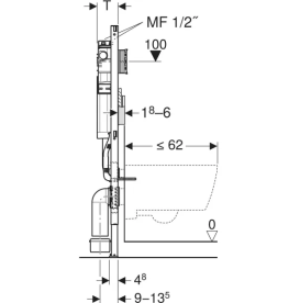 Система інсталяції Geberit Duofix зі змивним бачком прихованого монтажу Sigma 12 см 111.058.00.2