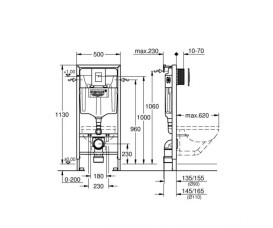 Система инсталляции Grohe Rapid SL 3 в 1 с клавишей и креплением 39939000