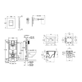 Система інсталяції Grohe Rapid SL 3 в 1 із клавішею унітазом Kroner Eifel та кришкою 3884966KE483429