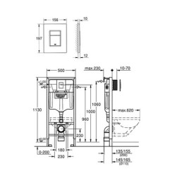Система інсталяції Grohe Rapid SL 4 в 1 із клавішею унітазом Kroner Eifel та кришкою 38772001KE523629