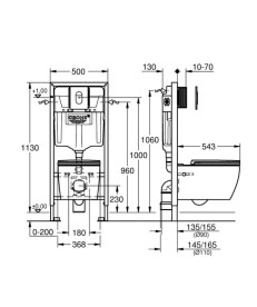 Система інсталяції Grohe Rapid SL 5 в 1 із клавішею унітазом Bau Ceramic та кришкою 103849SH00