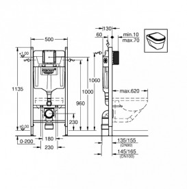 Система инсталляции Grohe Rapid SL для подвесных унитазов UA3873200A