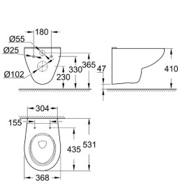 Система інсталяції Grohe Rapid Sl із клавішею унітазом Bau Ceramic та кришкою 36504000