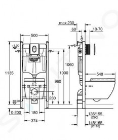 Система инсталляции Grohe Solido 5 в 1 с подвесным унитазом Euro Ceramic сиденьем и клавишей 39700000