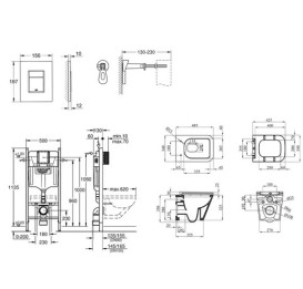 Система инсталляции Grohe Solido Even 4 в 1 с клавишей унитазом Kroner Eifel и крышкой 3884966KE493436