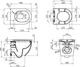 Система инсталляции Grohe Solido Even 4 в 1 с клавишей унитазом Kroner Harz и крышкой 3884966KH493736