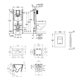 Система инсталляции Grohe Solido Even 4 в 1 с клавишей унитазом Kroner Eifel и крышкой 38971966243KE48T