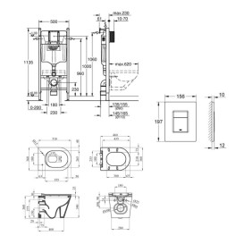 Система инсталляции Grohe Solido Even 4 в 1 с клавишей унитазом Kroner Armada и крышкой 38971966243KA51R
