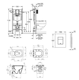 Система инсталляции Grohe Solido Even 4 в 1 с клавишей унитазом Kroner Armada и крышкой 38971966KV0KA51R