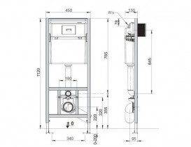 Система инсталляции Roca Duplo Nova с кнопкой смыва PL NV1 черный матовый A89P320020