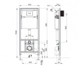 Система инсталляции Roca Duplo Nova с кнопкой смыва PL NV2 хром A89P420020