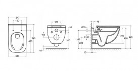 Система инсталляции Roca Duplo Nova WC с унитазом Alegra с сидением и кнопкой смыва белый A890020020+A890220200+A34H139000