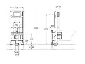 Система инсталляции Roca Duplo One для подвесного унитаза A890077020
