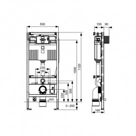 Система інсталяції TECE TECEprofil для підвісного унітазу Toto Neorest сталь 9300344