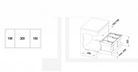 Система сортування відходів Blanco Flexon II Low 80/3 пластик/сталь 525221