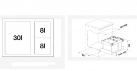 Система сортировки отходов Blanco Flexon II Low XL 60/3 пластик/алюминий 526643