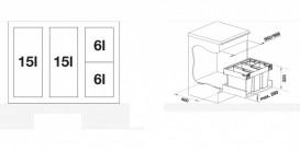 Система сортировки отходов Blanco Flexon II Low 60/4 пластик/алюминий 526644