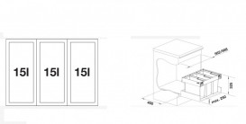 Система сортировки отходов Blanco Flexon II Low 60/3 пластик/алюминий 526642