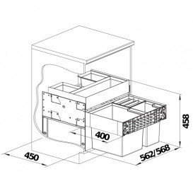 Система сортировки отходов Blanco Select II XL60 пластик/сталь 526210