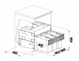 Система сортировки отходов Blanco Select II 60/3 Orga пластик/сталь 526209