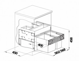 Система сортировки отходов Blanco Select II 60/2 Orga пластик/сталь 526208