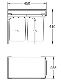 Система сортировки отходов Grohe 2 ведра по 15 литров 40855000