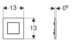 Система управления писсуаром Geberit Square с пневматическим запуском смыва хром 116.064.21.1