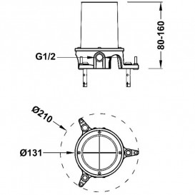 Скрытая часть напольного смесителя Tres Study Exclusive 26285350