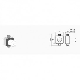 Прихована частина змішувача настінного змішувача для ванної GRB in Cool з шланговим підключенням 90000100