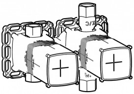 Скрытая часть однорычажного смесителя Hansa Matrix для 2-ходового переключения 4401 0000