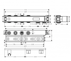 Прихована частина змішувача для душу для 2 споживачів Hansgrohe колектив RainSelect 15310180