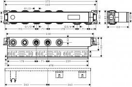 Прихована частина змішувача для душу для 3 споживачів Hansgrohe колектив RainSelect 15311180