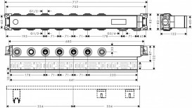 Прихована частина змішувача для душу для 5 споживачів Hansgrohe колектив RainSelect 15313180