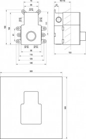 Скрытая часть смесителя для душа Ravak R-box Vertical O2/O3 RB 07F.50 X070235
