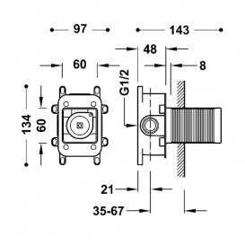 Скрытая часть смесителя для душа Tres Rapid-Box 20827810