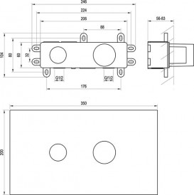 Скрытая часть смесителя для раковины Ravak R-box RB 07B.50 X070231