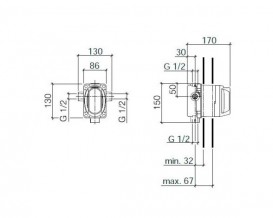 Скрытая часть смесителя для ванны Dornbracht Xstream однорычажный хром 35 115 970 90